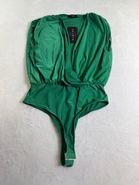 Green Draped Bodysuit